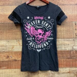 Lethal Angel Heaven Sent Hell Bound Skull Tee